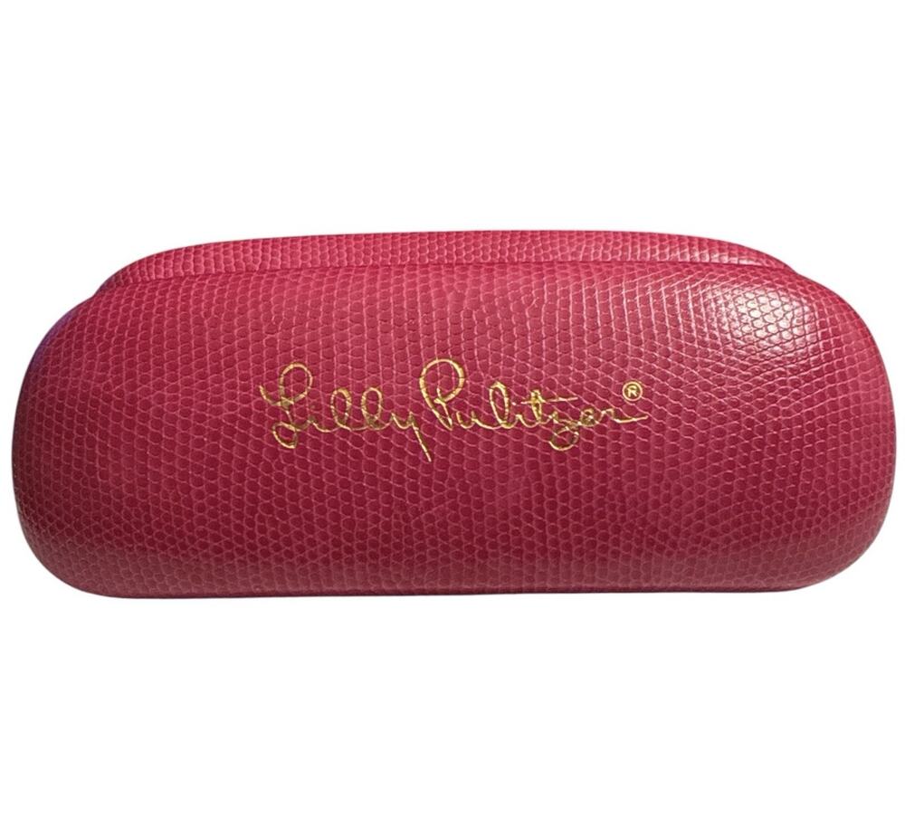 Lilly Pulitzer Eye Glasses Sunglasses Hard Case Pink Faux Snakeskin Clamshell